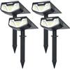 SUNNMO 4 Pezzi Faretti Solari a LED da Esterno, Lampade Luci Solari da Giardino Potenti 3 Modalità 32 LED IP65 Impermeabile Luce Faretto LED da Esterno Solare per Giardino Piante Albero Luce Fredda