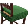 Russo Tessuti Set 6 Cuscini Sedia Coprisedia Imbottiti Vesto Molla Loneta Elastico COLOR 40x40 Verde