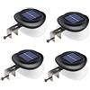 Kingcoo, 4 luci solari per esterni, impermeabili, 9 LED, per grondaie, luci di sicurezza, per giardino, cortile, padiglione, illuminazione (nero/bianco)