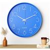 Uootach Orologio da Parete, 30 cm (12 pollici) Movimento al quarzo, design minimalista moderno (Bianchi Caratteri Blu)