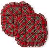 PARAMAISON Cuscini Coprisedie Natalizi Trapuntato, Design Tartan, Set da 2 pezzi, Fissaggio con Alette, Addobbi Natale per Cucina, Ottima Idea Regalo, 40x40x3,5 cm