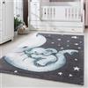 Carpetsale24 Tappeti per Bambini, Colore Blu, Disegno dell'elefante, 112877, Tappeto Rettangolare, Tappeti Camera dei Bambini, 140 x 200 cm