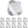 POCKETMAN 10 x 220V 5W LED Faretti da incasso, Lampada da soffitto, con trasformatore, bianco caldo, 280-300 lumen (30W equivalente)
