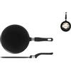 Home Granchef Crepiera Antiaderente con Manico, Alluminio, Nero, 24 cm