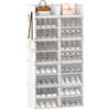 Hzuaneri Scarpiera, 8 Scarpiere con Ante e Ganci, Contiene 36 Paia di Scarpe, 36 x 84 x 161 cm, Panca Portascarpe in Plastica per Corridoio, Camera da Letto, Ingresso, Bianco Trasparente SR11003W