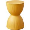 YWRU Sgabello per Trucco Clessidra Creativa Sgabello da Pranzo Rotondo Plastica Sgabello da Doccia da Bagno Impermeabile Anti-Coccole per Cucina Camera da Letto Soggiorno,30×43cm(Color:Giallo)