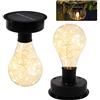 Silkwish 2 pezzi di ricambio per lampade solari da giardino, ricambio per lampade solari con lampadina a LED, pannello solare di ricambio da 8 cm, per lampade solari, per esterni, decorazione da giardino