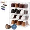 EUBSWA Porta Capsule Caffè con 4 Cassetti Trasparenti - Porta Cialde per Nespresso, Dolce Gusto, Lavazza A Modo Mio - Organizer Salvaspazio per Cucina e Ufficio, Ideale per Amanti del Caffè