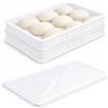 VIRSUS Cassetta con Coperchio per impasti Pizza e Pane HD1, misura 60x40x10 cm e capacità 20 Litri, colore neutro, Contenitore per alimenti, porta impasto per panetti (2 Cassette + 1 Coperchio)