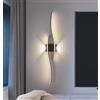 AstrizLamp Applique da Parete LED Interno, Moderna Nero Lampada da Parete soggiorno Linea Lunga Up Down Lampada a Muro Alluminio 3 Colori Dimmerabili per Camera da Letto Soggiorno Corridoio 80cm