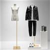 FWTXZTER Manichino Uomo, Busto Manichini Sartoriale Regolabile in Altezza (160-240cm), Abbigliamento Maschile Mezzo Mannequin Sartoeia Appendiabiti Magliette per la Presentazione di Indumenti