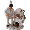 Generico Corno Portafortuna Statua Pulcinella napoletano in Resina Dipinta a Mano (Pulcinella pizzaiolo con forno)