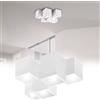 TOT ELECTRIC Plafoniera cubo 5 luci led attacco GU10 in gesso lampada da soffitto quadrata moderno bianco verniciabile