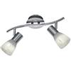 Trio Leuchten Trio 871010207 Levisto Faretto LED, 2x6 Watt, Nichel Opaco/Alabastro, 33x10x19 cm