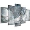 murando - Quadro Astratto Fiori 100x50 cm 5 Pezzi Stampa su tela XXL Immagini Moderni Murale Fotografia Grafica Decorazione da parete Quadri Componibili Soffione blu grigio