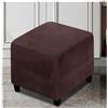 XGANGM Quadrato Copri Pouf 40X40/45x45/50x50/60x60/90x90/100x100CM Elasticizzato Copri Ottomano Velluto Copri Sgabello Copertura Pouf Fodera poggiapiedi,Marrone,40X40X40cm