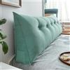 DEVINK Triangolare Cuscino Da Lettura Schienale Testata Letto Divano Imbottitura Poggiaschiena Antireflusso Adulti Cuscino Letto Matrimoniale, Cuscino Cervicale Dormire Lungo(60 x 50 x 20 CM,Green)