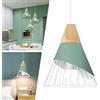 Mengjay Lampada a Sospensione Industriale Lampadario Retro Rustico Lampadario Plafoniera in Metallo Creativo Luci a Sospensione Lampadari,Lampada a Soffitto in Legna Metallo per Soggiorno (Verde)
