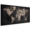 murando - Quadro Moderno Grande Mappamondo 200x80 cm 5 Pezzi Stampa su Tela con Struttura - Quadri Moderni Grandi per Soggiorno - Decorazione da parete - Mappa del Mondo Colore Scuro k-A-0296-b-m