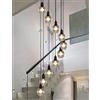 BDS lighting Retro multi sfere di vetro scale lampadario a sospensione moderna luci a sospensione per villa lampadario duplex scala lungo lampadario e27 led, grande formato (dimensioni : 10 balls)