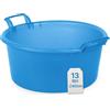 TOMAINO - Bacinella Bucato in Plastica Rigida Tonda - Contenitore Portabiancheria Multiuso per Casa, Lavaggio Panni e Cane - Catino per Bucato 13 lt Ø 40 cm