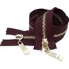 ZacLAy Cerniera Con Denti In Metallo Oro Chiaro Con Doppio Cursore Da 80/100/120Cm, Claret, 5#, 120cm