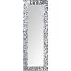 MO.WA Specchio da Parete moderno, Specchiera 52x147 Foglia Argento, Made in Italy, Specchio lungo da muro, Specchio legno, Specchiera da parete da ingresso, camera da letto corridoio