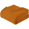 IlGruppone Copriletto Nido d'Ape 100% Cotone Tinta Unita Singolo Piazza Mezza Matrimoniale Prodotto Italiano Waffle Coperta Estiva Leggera Letto Divano Elegante - Terra - PiazzaMezza220x280Cm