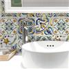 RE-COVERTILES - Adesivi per piastrelle bagno e cucina 36 Pz 10x10 cm PS00079 Made in Italy - Mattonelle autoadesive in PVC impermeabili antigraffio Wall stickers cementine peel and stick