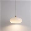 AWEITG Lampada a sospensione in vetro arancione di metà secolo nordico Lampadario a sospensione a tamburo vintage for cucina, camera da letto, ristorante e caffetteria(White)