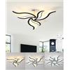 DJChen Plafoniera Led Soffitto 60 CM, Lampadari Led A Soffitto Moderni, 28W, 3000K-6000K, 2200LM, Dimmerabile Comely Lampada Soffitto Per Corridoio Cucina Camera Da Letto Cameretta Bambina-nero