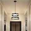 Partenopea Lampadario Moderno a Sospensione a Fasce intrecciate in Ferro verniciato finish opaco Attacco per Lampadine (INCLUSA) 1xE27 35x26 cm lunghezza filo 120 cm (Nero lampada luce naturale)