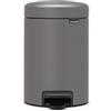 Brabantia Pedal Bin Newicon Sense of Luxury Collection Pattumiera a Pedale, Acciaio, Mineral Concrete Grey, 3 Litri