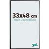 yd. Your Decoration - Cornice 33x48 cm - Nero Opaco - Decorativa Parete in Alluminio con Vetro in acryl - Antiriflesso - 33x48 Cornice - Kent