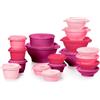 Tupperware Heritage Collection, set di 36 contenitori per alimenti in rosa vintage, lavabili in lavastoviglie e senza BPA (18 contenitori, 18 coperchi)