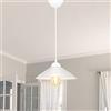 lux.pro Lampada a Sospensione - Altezza 48 cm - Lampadario con Paralume a Cono in Plastica ABS Lampada da Soffitto - Bianco/Traslucido