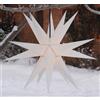 GURU SHOP Guru-Shop Melchior Outdoor II Bianco, Stella 3D Molto Stabile per Esterni Ø 60 cm, con 20 Punte, Incl. 4 m di Cavo per Esterni - Melchior Bianco, Plastica, Stelle Esterne in 3D