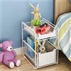 LANTUS Scaffale Portaoggetti Sotto Lavello, Carrello di Stoccaggio Estensibile, Organizzatore per Cucina, Casa, Salvaspazio, Mobile, Scaffale a 2 Ripiani in Acciaio Inox (37,4 * 26,5 * 44 cm)