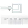 GD LOVES YOUR HOME Bastone Tenda Estensibile Ferro Antichizzato Shabby Chic Asta Anelli Scorritenda MOD.Piazza (Bianco, 120-210cm)