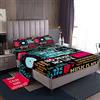 Loussiesd, Set di lenzuola per letto king size, note musicali, 4 pezzi, include 1 lenzuolo con angoli e 1 lenzuolo con 2 federe, microfibra, poliestere, tie-dye, motivo: musica 3D