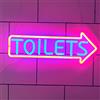 KEYQEEN Insegna al Neon a LED con Freccia per WC, indicatore di Ingresso per WC WC Luci al Neon USB, luci notturne per insegne Luminose sospese a Parete,Right,40x15cm