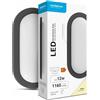 Modee Lampada da Parete LED impermeabile ovale 12W 1160lm 4000K IP65 Illuminazione Per Esterni e Interni - nero (Nero)