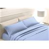 SpazioTessile - Una Federa Cuscino 52x82cm a 3 Volani in Finissmo Percalle Morbido e Setoso, Federe Cuscino Letto Cotone Certificato Oeko-Tex, Biancheria da Letto Made in Italy - Azzurro