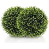 HOMCOM Set di 2 Piante Artificiali a Sfera di Cedro, Piante Finte Anti-UV per Casa e Giardino, Ø45 cm, Verde
