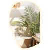 Tulup Specchio da Parete Organico 90x58,5 cm Illuminato con Luci a LED Luce Calda Asimmetrico Forma Irregolare Senza Cornice Stile Industriale con Illuminazione Integrata per Soggiorno, Camera, Bagno