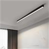 TZSMUM Moderna LED Lungo Lampada da Soffitto con Telecomando Plafoniera 2700K-6500K Dimmerabile Plafoniere Alluminio Acrilico Lineare Design per Cucina Camera da Letto (Nero,150cm)