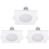 LEDLUX 3 Pezzi Faretti Led da Incasso Quadrato, Dimmerabile Con Triac Dimmer, 220V 5W 550 Lumen, 90X90X37mm, Foro 70mm, Impermeabile Ie IP65, Quick Connettore (Bianco Neutro 4000K, Bianco)