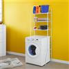 Inbagno Scaffale Sopralavatrice L.66 cm 3 Ripiani in Acciaio Bianco Salvaspazio in Kit di Montaggio
