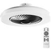 Noaton® Triton Nero 12058B Ventilatore da soffitto, con Illuminazione LED max. 50 W Dimmerabile 3 temperature di colore, telecomando, timer, portata d'aria fino a 60 m3/min, lampadario, diametro 58cm