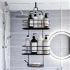 Home in Smart Porta Sapone Per Doccia Mensola Doccia senza foratura da appendere,3 Livelli con una Grande Capacita. Portasapone Doccia in Metallo Antiruggine per Sapone Shampoo e Spugna